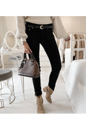 Juodos audinio kelnės su...