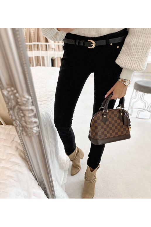 Juodos audinio kelnės su Sylvain diržu