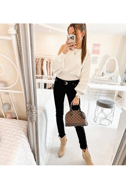 Juodos audinio kelnės su Sylvain diržu