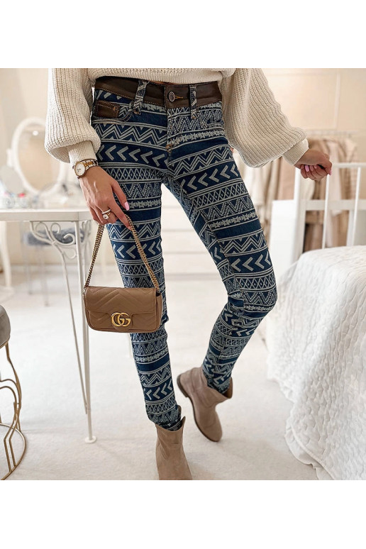 Mėlynos Turgeon dygsniuotos kelnės Mėlynos Turgeon dygsniuotos kelnės