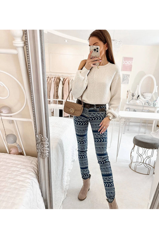 Mėlynos Turgeon dygsniuotos kelnės Mėlynos Turgeon dygsniuotos kelnės