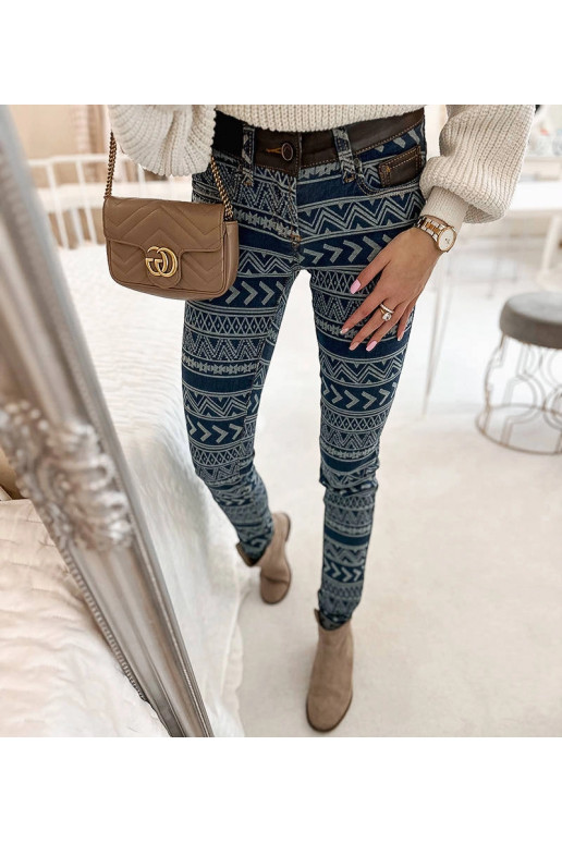 Mėlynos Turgeon dygsniuotos kelnės Mėlynos Turgeon dygsniuotos kelnės