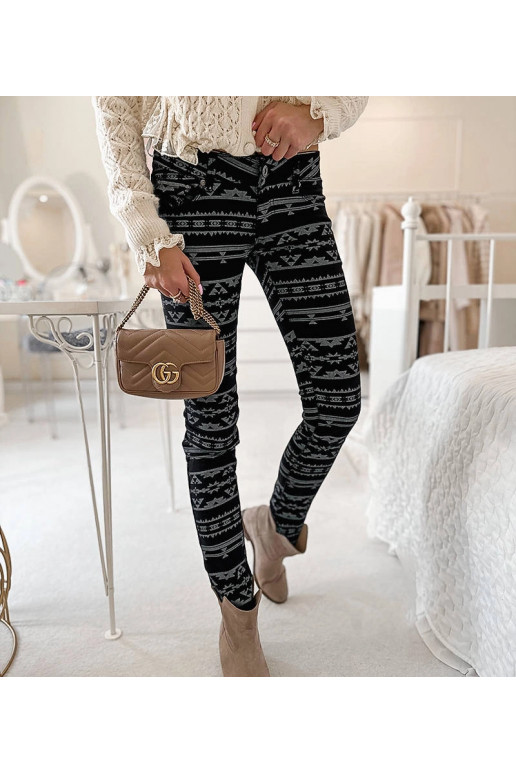 Juodos rašto audinio kelnės Marcoux Juodos rašto audinio kelnės Marcoux