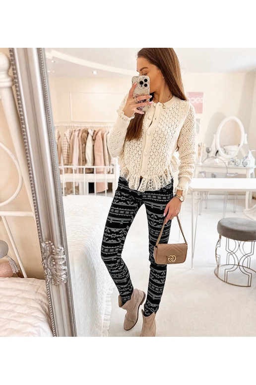 Juodos rašto audinio kelnės Marcoux Juodos rašto audinio kelnės Marcoux