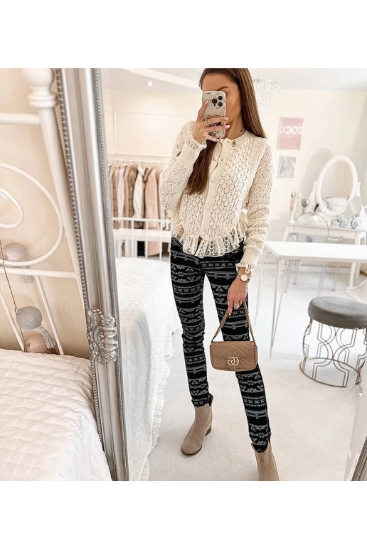 Juodos rašto audinio kelnės Marcoux Juodos rašto audinio kelnės Marcoux