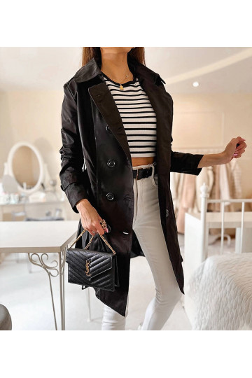 Juodas Trench paltas su... 2