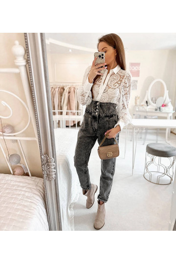 Pilki mamos džinsai Aubert