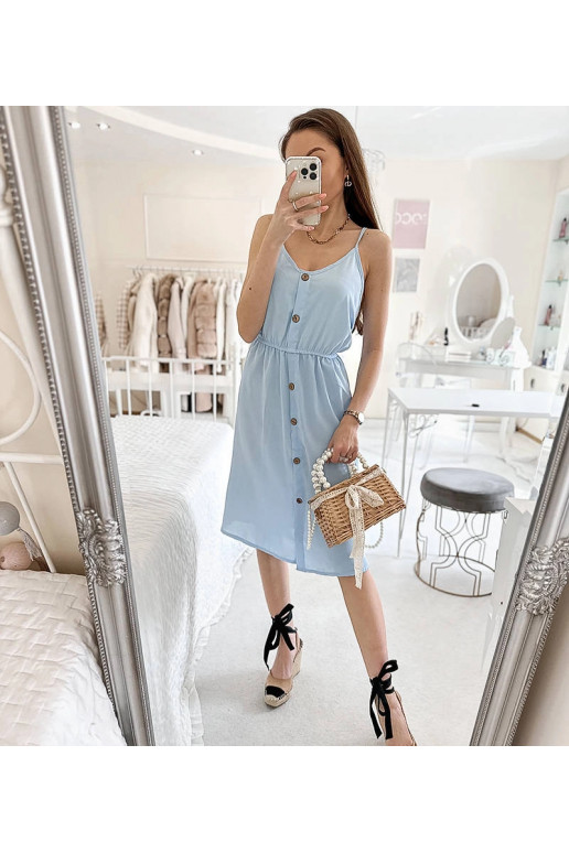 Aubin mėlyna suknelė su petnešėlėmis