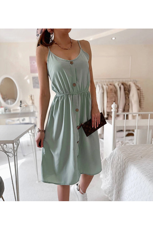 Žalia suknelė su petnešėlėmis Aubin