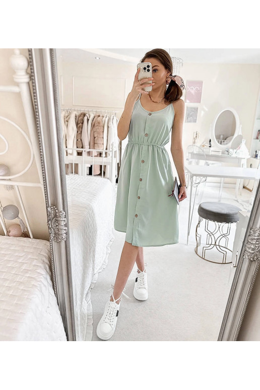 Žalia suknelė su petnešėlėmis Aubin