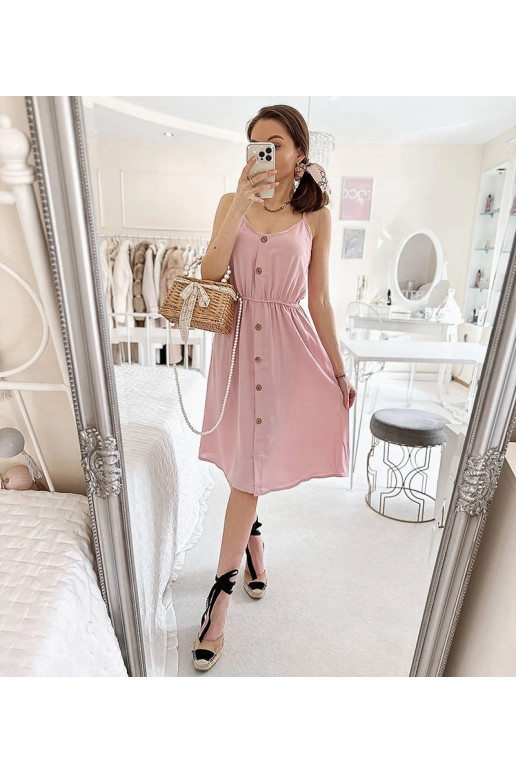 Aubin rožinė suknelė su petnešėlėmis