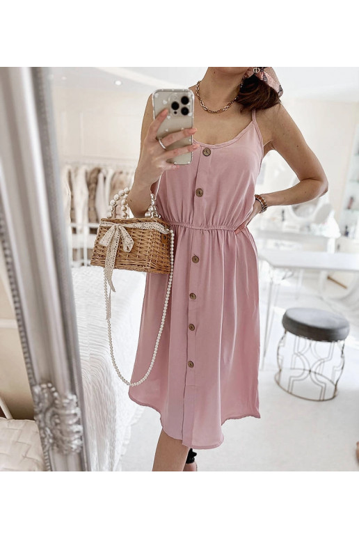 Aubin rožinė suknelė su petnešėlėmis