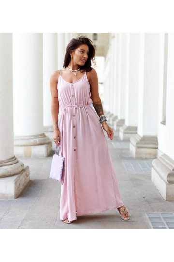 Rožinė ilga suknelė su...