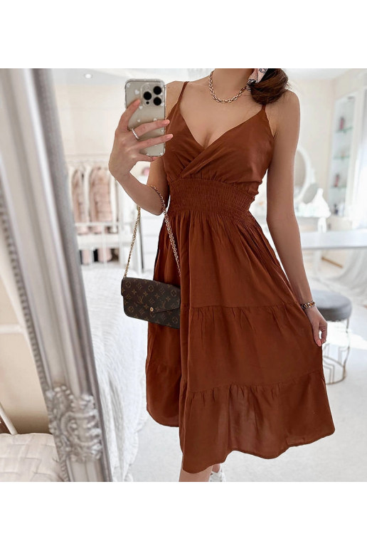 Ruda platėjanti suknelė Yvon Ruda platėjanti suknelė Yvon