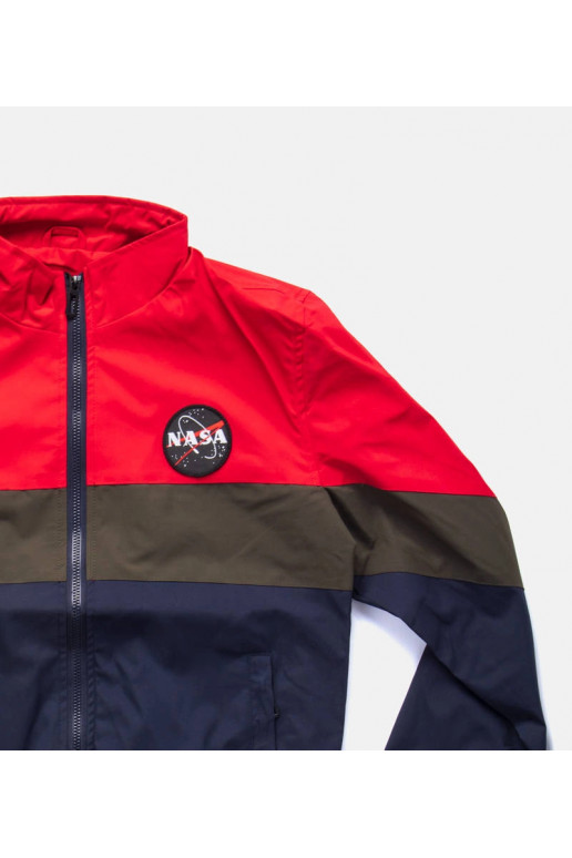 Raudona vyriška striukė su stovima...