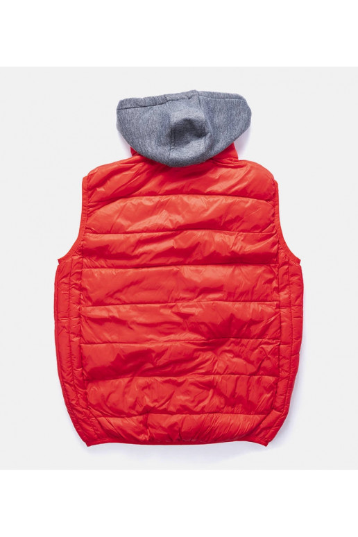 Raudona liemenė su megztinio gobtuvu...