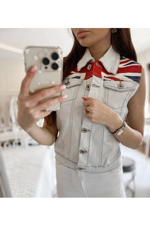 Moteriška Britty mėlyna džinsinė liemenė