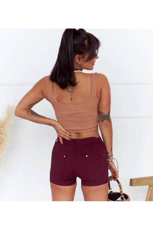 Bordo spalvos Bardos šortai