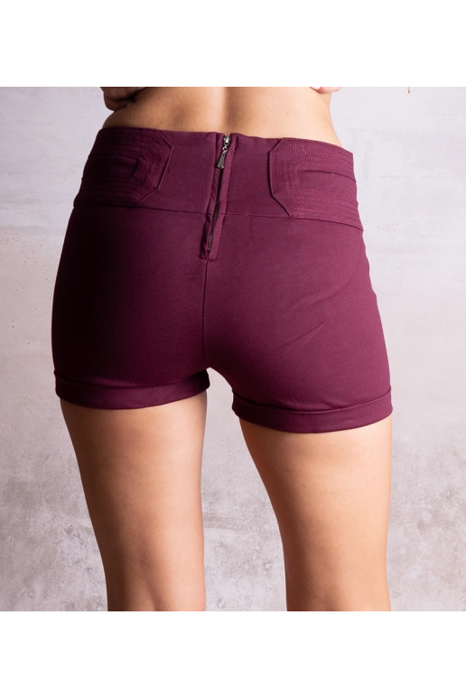 Bordo spalvos moteriški šortai Stein...