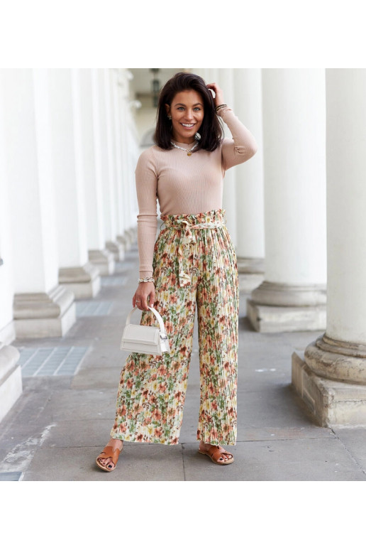 Smėlio spalvos moteriškos plačios...