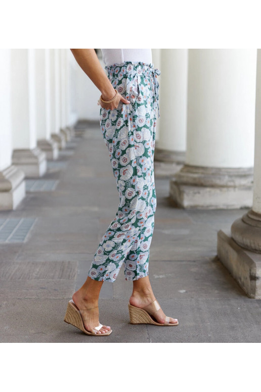 Žalios gėlėtos kelnės Minoprio Žalios gėlėtos kelnės Minoprio