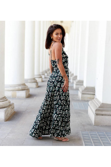 Juoda gėlėta suknelė Camnago 2