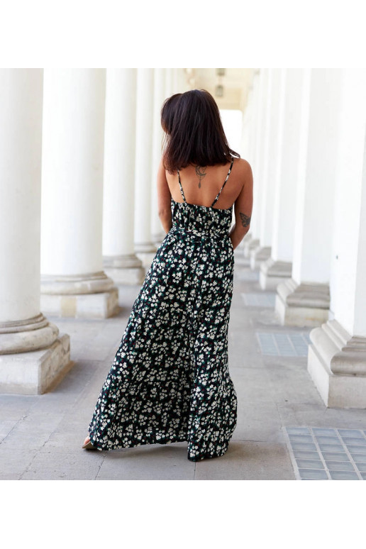 Juoda gėlėta suknelė Camnago Juoda gėlėta suknelė Camnago