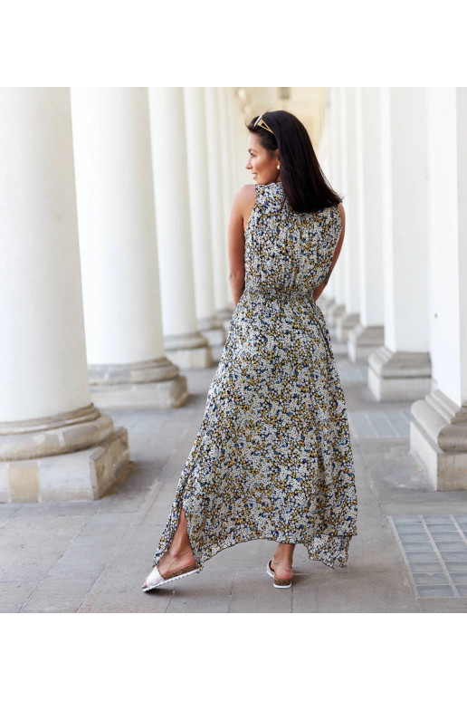 Tamsiai mėlyna gėlėta suknelė Napolitano Tamsiai mėlyna gėlėta suknelė Napolitano