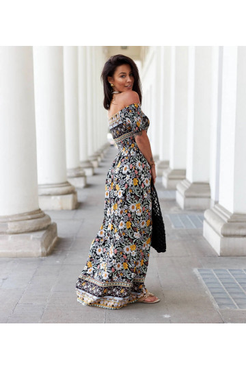 Juoda raštuota Delfino suknelė 2