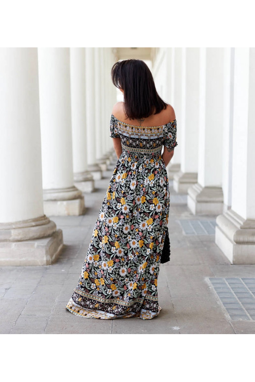 Juoda raštuota Delfino suknelė Juoda raštuota Delfino suknelė