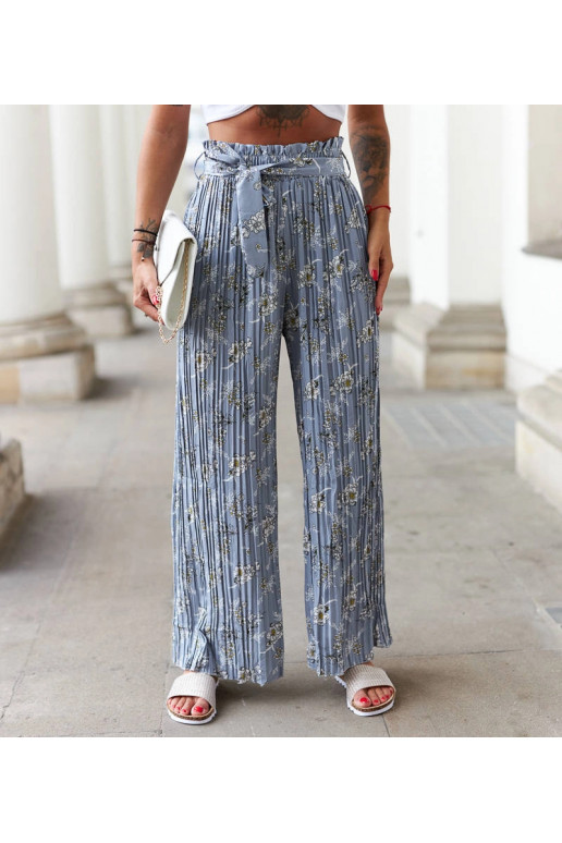 Mėlynos plačios klostuotos kelnės Manlio Mėlynos plačios klostuotos kelnės Manlio