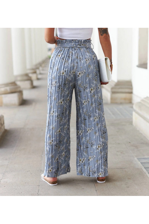 Mėlynos plačios klostuotos kelnės Manlio Mėlynos plačios klostuotos kelnės Manlio