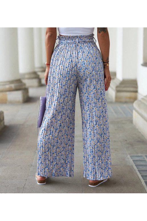 Pietro mėlynos plačios klostuotos kelnės