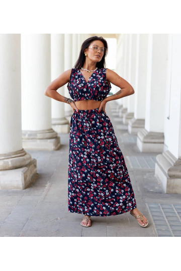 Navy gėlėtas viršaus ir...