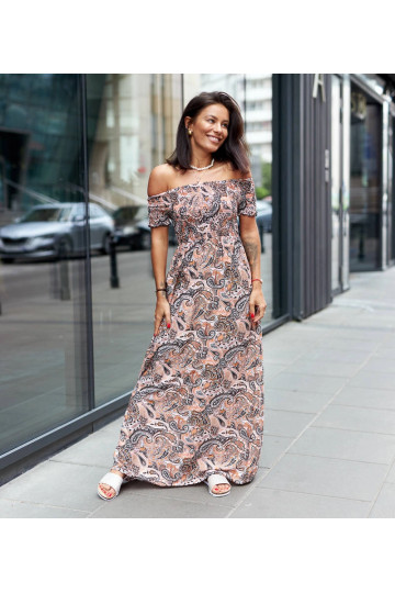 Venezia Orange Ruched suknelė