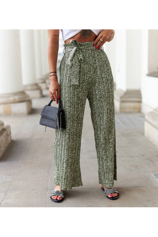 Žalios klostuotos kelnės Roffeno Žalios klostuotos kelnės Roffeno