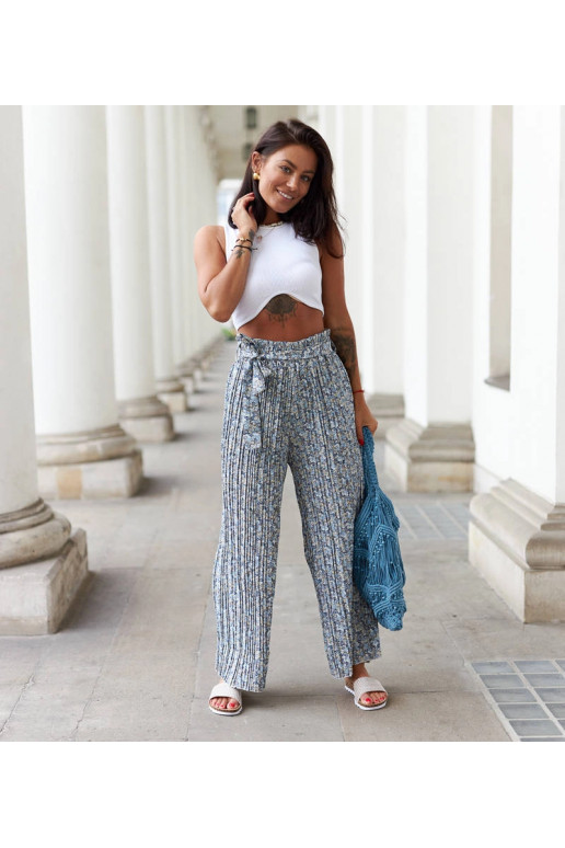 Mėlynos klostuotos kelnės Trevisano