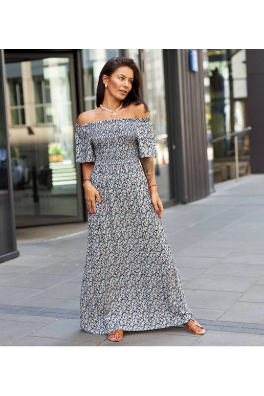 Tamsiai mėlyna gėlėta maxi suknelė... Tamsiai mėlyna gėlėta maxi suknelė...