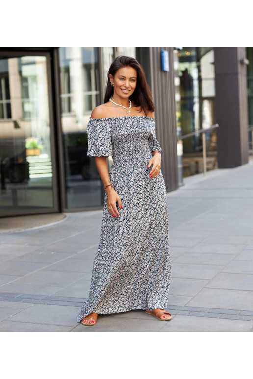 Tamsiai mėlyna gėlėta maxi suknelė... Tamsiai mėlyna gėlėta maxi suknelė...