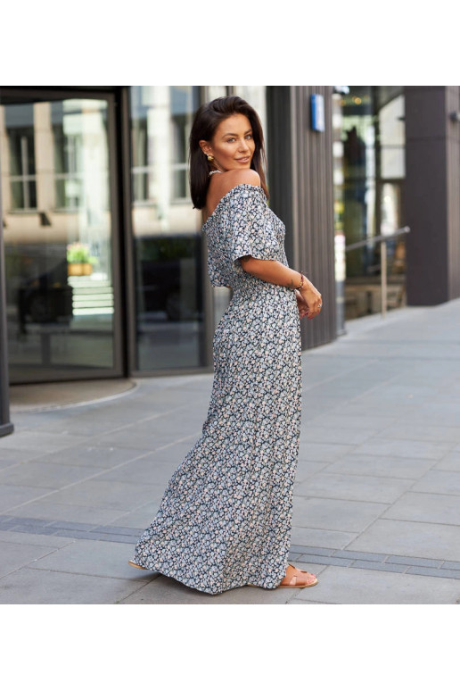 Tamsiai mėlyna gėlėta maxi suknelė... Tamsiai mėlyna gėlėta maxi suknelė...