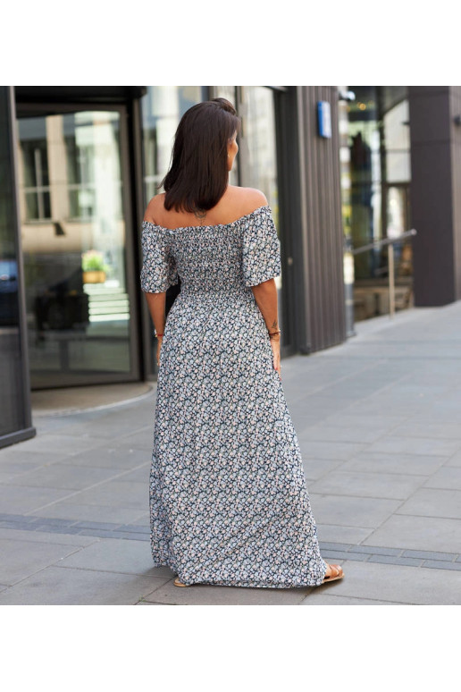 Tamsiai mėlyna gėlėta maxi suknelė... Tamsiai mėlyna gėlėta maxi suknelė...