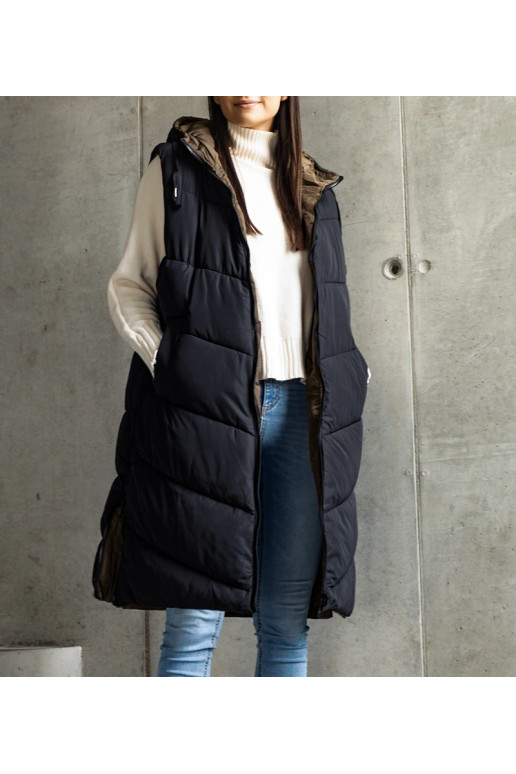 Simono juoda ir žalia apverčiama liemenė