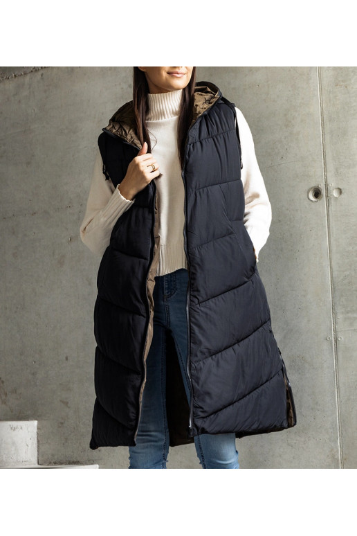 Simono juoda ir žalia apverčiama liemenė