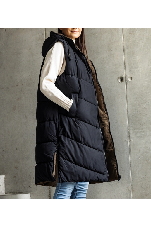 Simono juoda ir žalia apverčiama liemenė