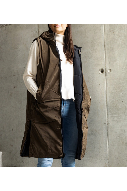 Simono juoda ir žalia apverčiama liemenė