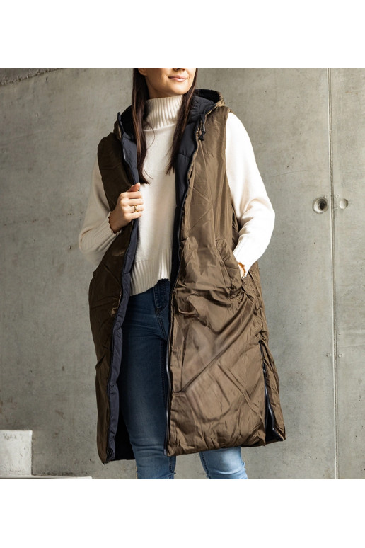 Simono juoda ir žalia apverčiama liemenė