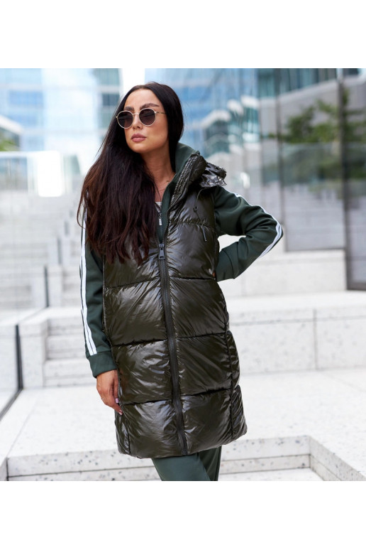 Žalia liemenė su nuimamu gobtuvu Artemia