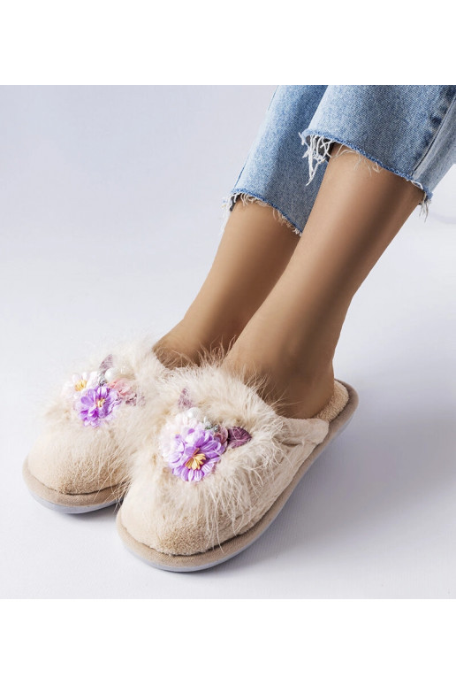 Smėlio spalvos moteriškos šlepetės Moly