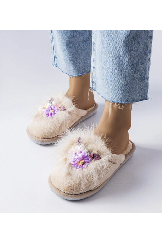 Smėlio spalvos moteriškos šlepetės Moly