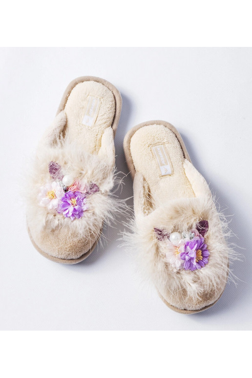 Smėlio spalvos moteriškos šlepetės Moly